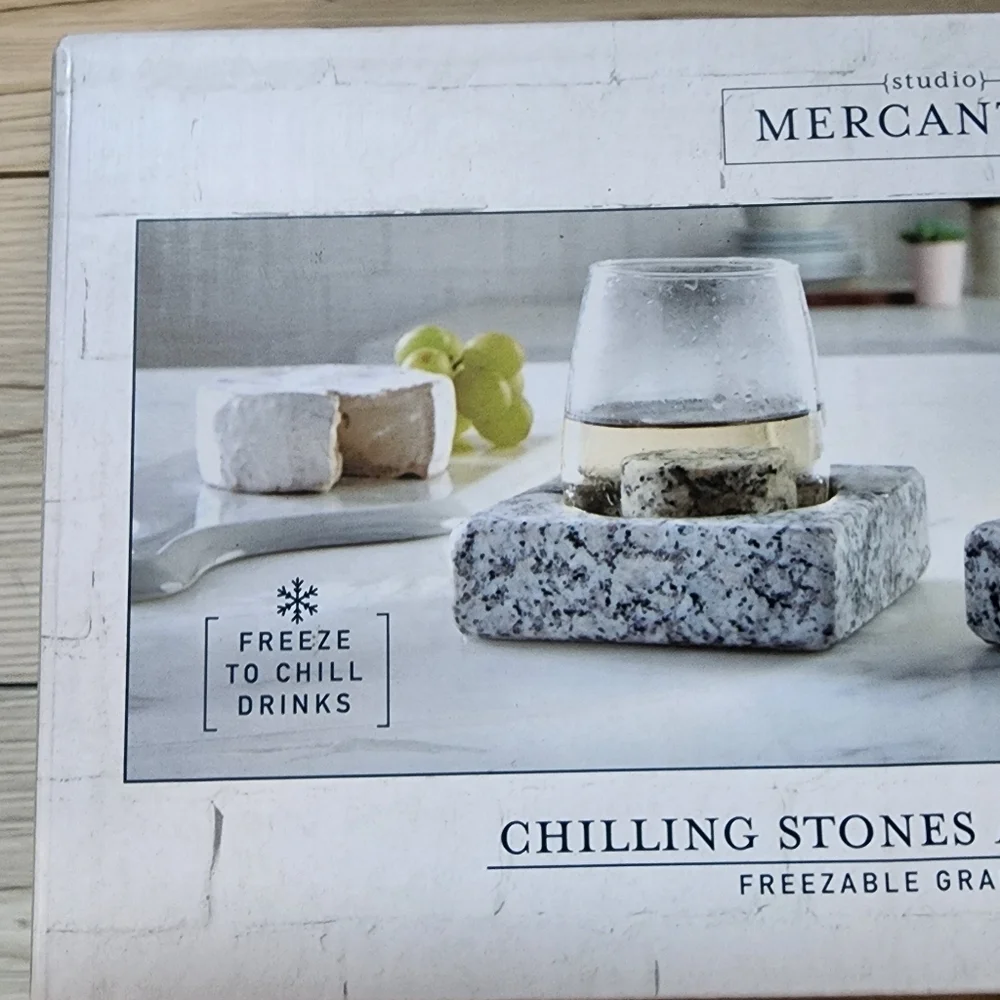 Studio Mercantile Wine Glasses Chilling Stones and Coaster Set